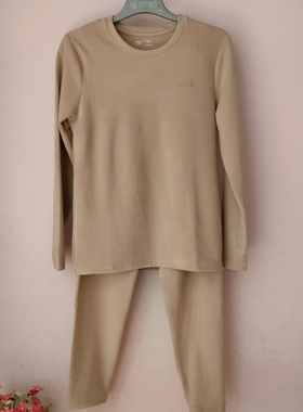 都市丽人男士秋冬新款山茶花抗菌暖肤绒简约圆领保暖秋衣FWT9A3