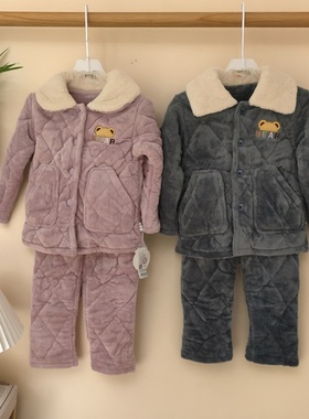 都市丽人儿童三层夹棉JHT1A3娃娃领舒适柔软亲肤蓄热家居服套装