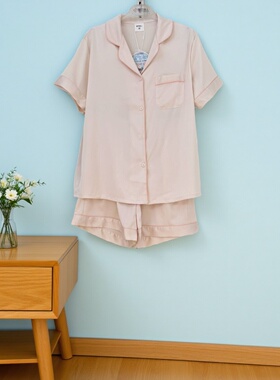 都市丽人LHH0A8FHH0A8情侣款冰雪丝睡衣舒适透气短袖裤家居服套装