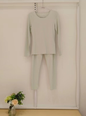 都市丽人新款秋衣秋裤女士圆领薄棉舒适透气修身打底套装LWT9A4