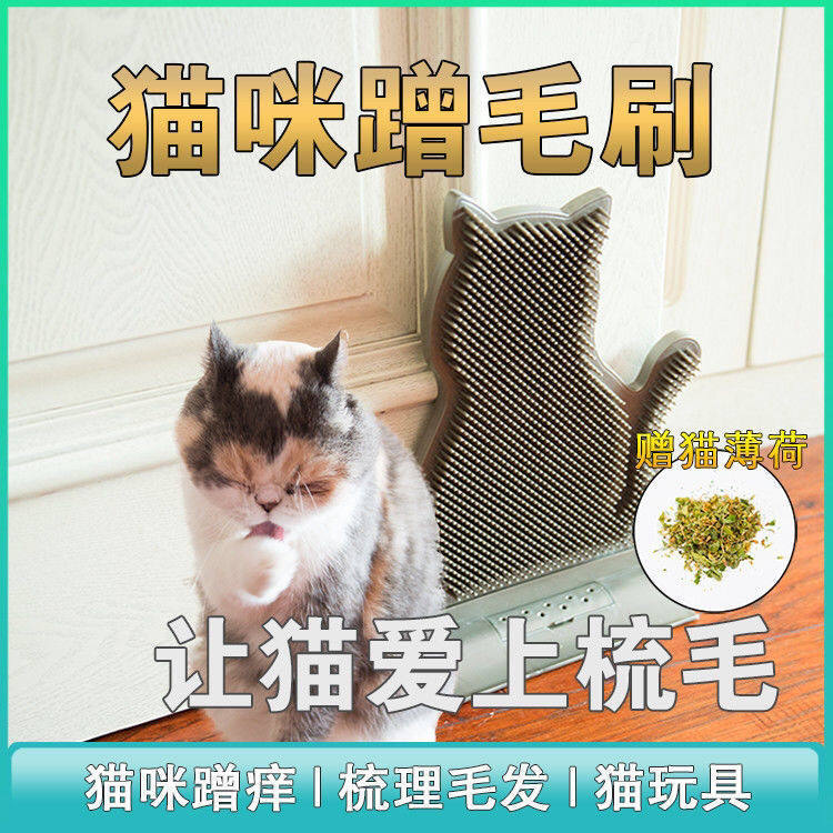 猫咪蹭痒贴墙去浮毛神器耐磨一体