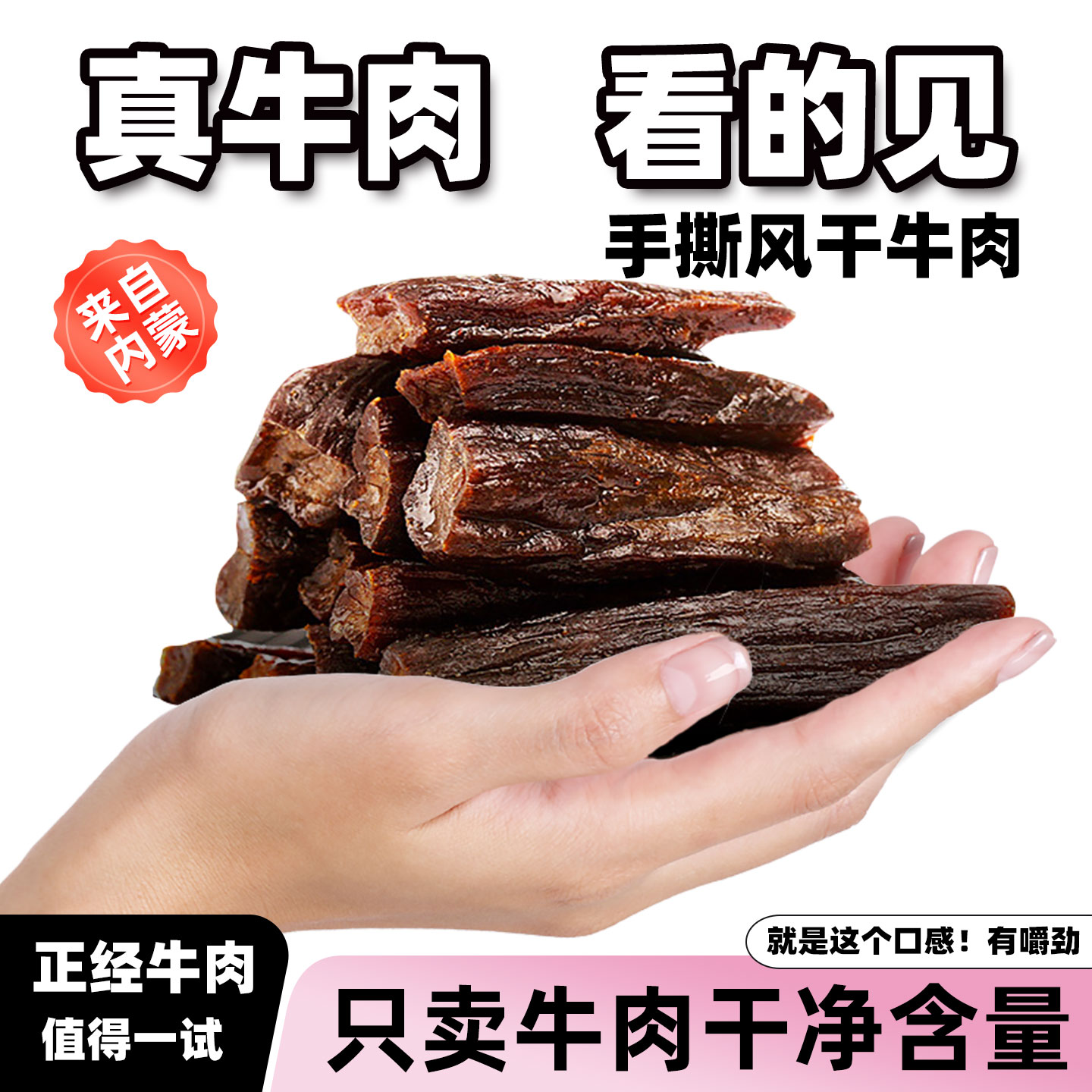 肉食主义者手撕牛肉干内蒙古风干牛肉干250g正宗草原特产零食健身