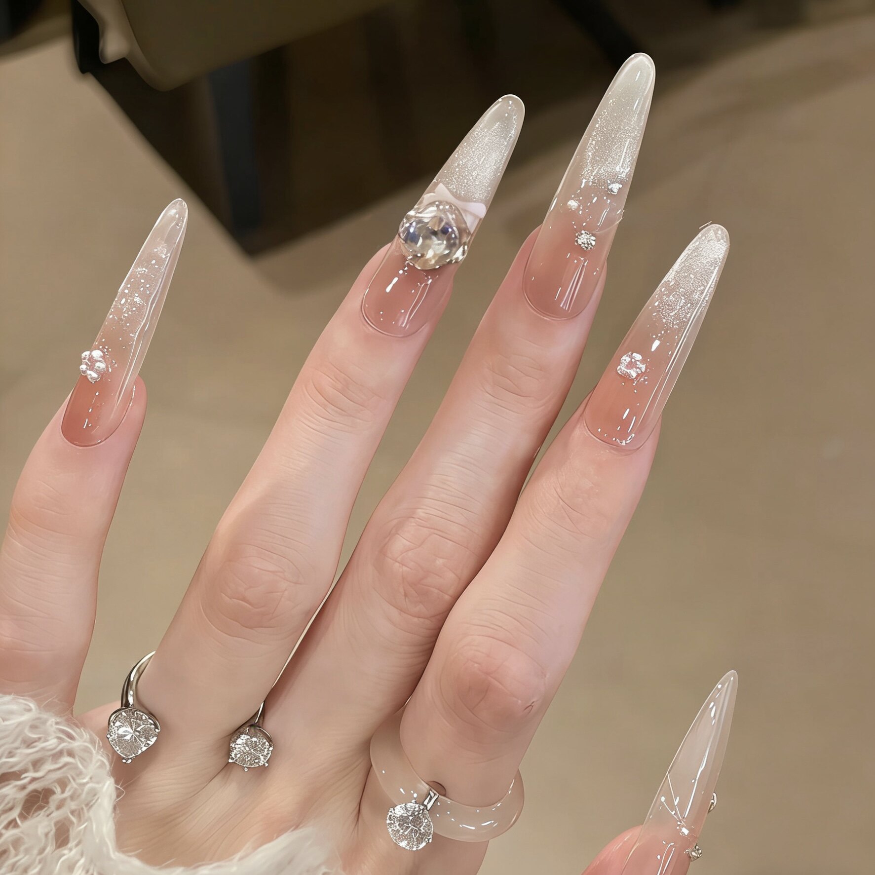 【慕斯奶盖】纯手工穿戴甲长款指甲贴片裸色高级感显白美甲可拆卸