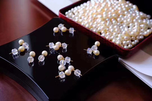 天然海水日本akoya极光金羽皇金小灯泡baby珍珠简单18k黄金小耳钉