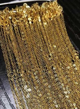 18k金项链女au750彩金肖邦链吊坠