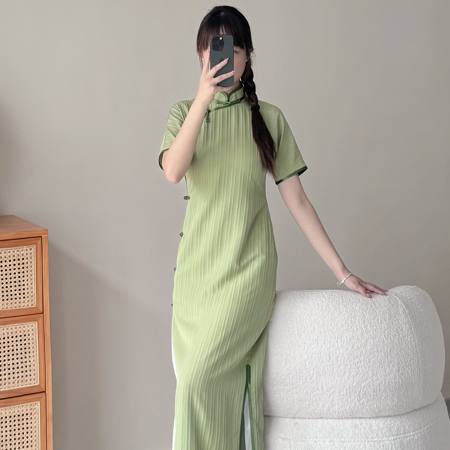 南舟记【小粽子】夏季全开襟平裁无省单层少女日常气质古法旗袍