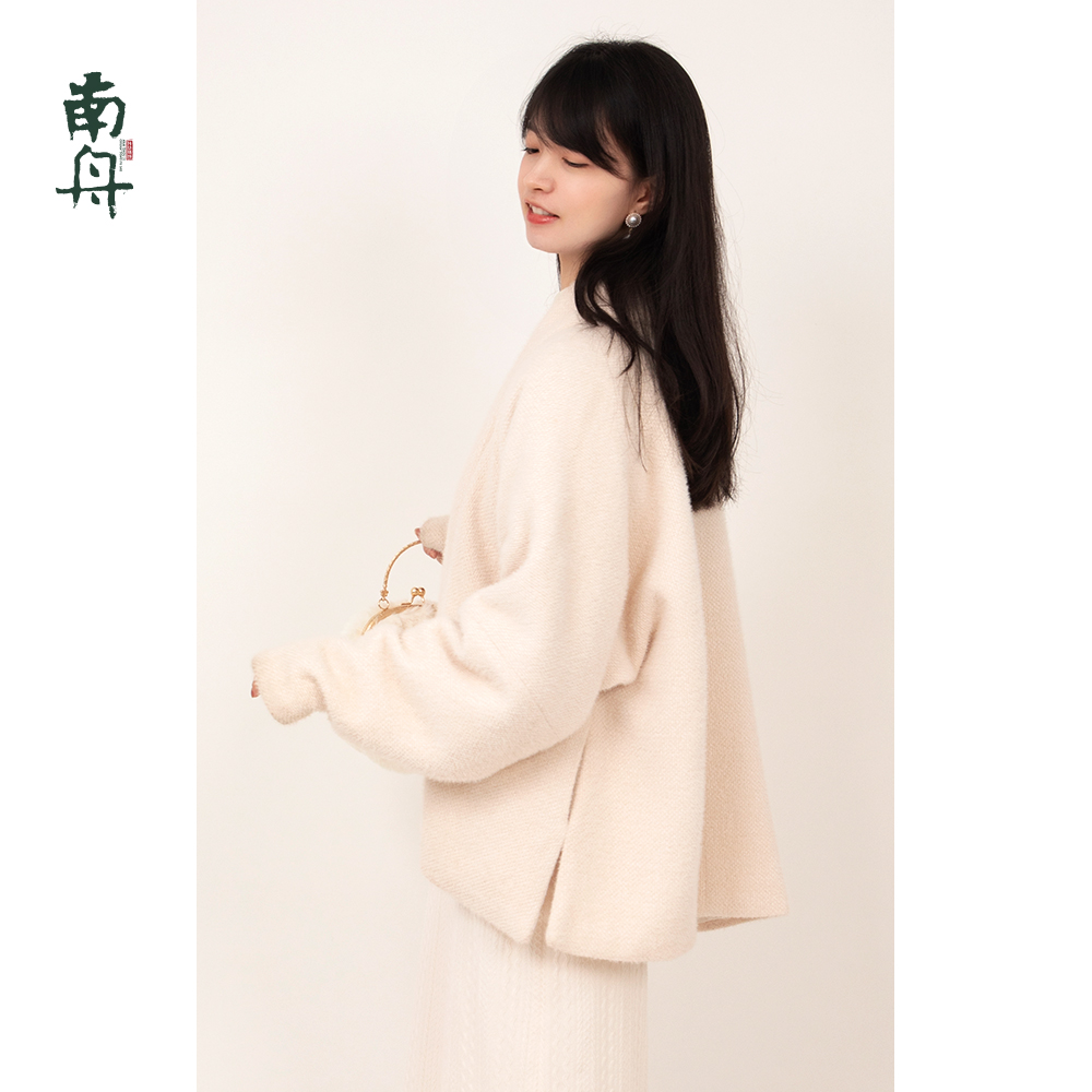 【宋制飞机袖】南舟记国风黄金粒飞机袖旗袍外搭纯色宽松日常外套