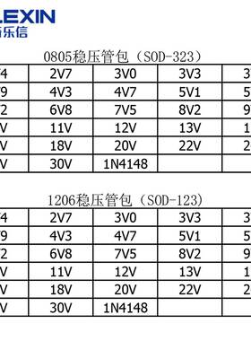 SOD-123/323稳压二极管本3V-24V贴片0805 1206稳压管12V5V 1n4148