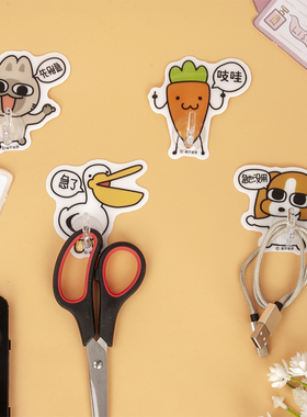 KKV暹罗厘普系列无痕挂钩卡通免打孔粘胶厨房衣柜浴室粘贴粘钩子