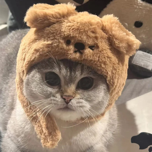 KKV正品TUTOGOU系列宠物头套猫咪毛绒头帽可爱装饰头饰