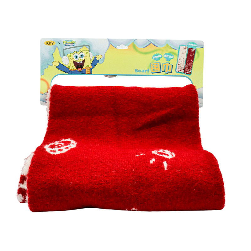 KKV联名海绵宝宝授权钱多多围巾冬季户外保暖男女生通勤情侣围脖,模玩/动漫/周边/娃圈三坑/桌游,动漫T恤/鞋帽/服装,淘宝优惠券,粉丝福利购,淘宝优惠卷