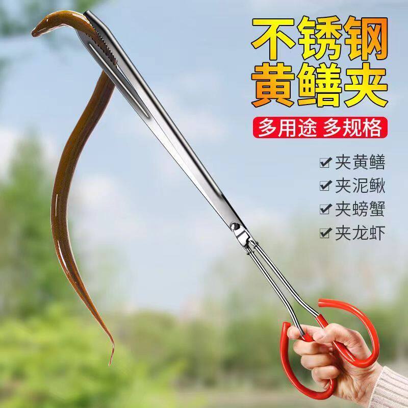 不锈钢黄鳝夹子鳝鱼夹泥鳅螃蟹钳子抓捉龙虾专用赶海工具黄蟮防滑