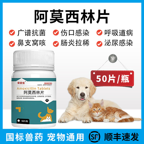 阿莫西林片宠物动物感冒消炎顺丰