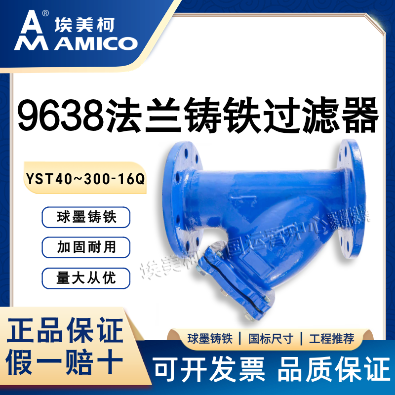 铸铁球墨法兰Y型过滤器埃美柯