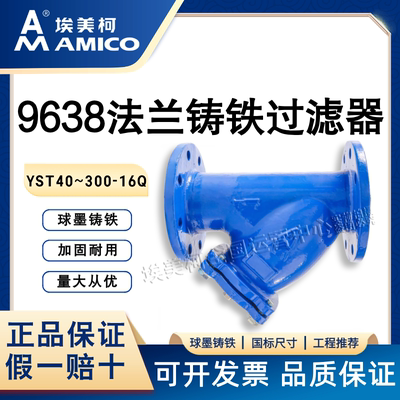 铸铁球墨法兰Y型过滤器埃美柯