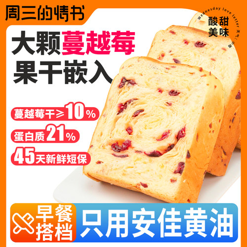 【蔓越莓提子】果干手撕早餐面包