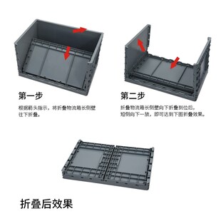 精选折叠周转箱加厚大号长方形带盖塑料箱工厂仓储物流箱堆叠周转