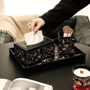 精选金卡佰纸巾盒新款客厅茶几收纳盒高级感床头抽纸盒高档餐巾纸