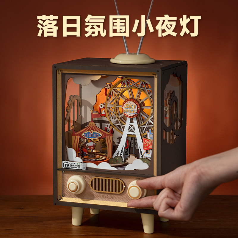 若态若来日落游乐园音乐盒旋转摩天轮diy手工儿童节礼物送女生日