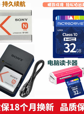 索尼DSC-W350D W570D T110D T99DC数码相机电池+充电器+32G内存卡