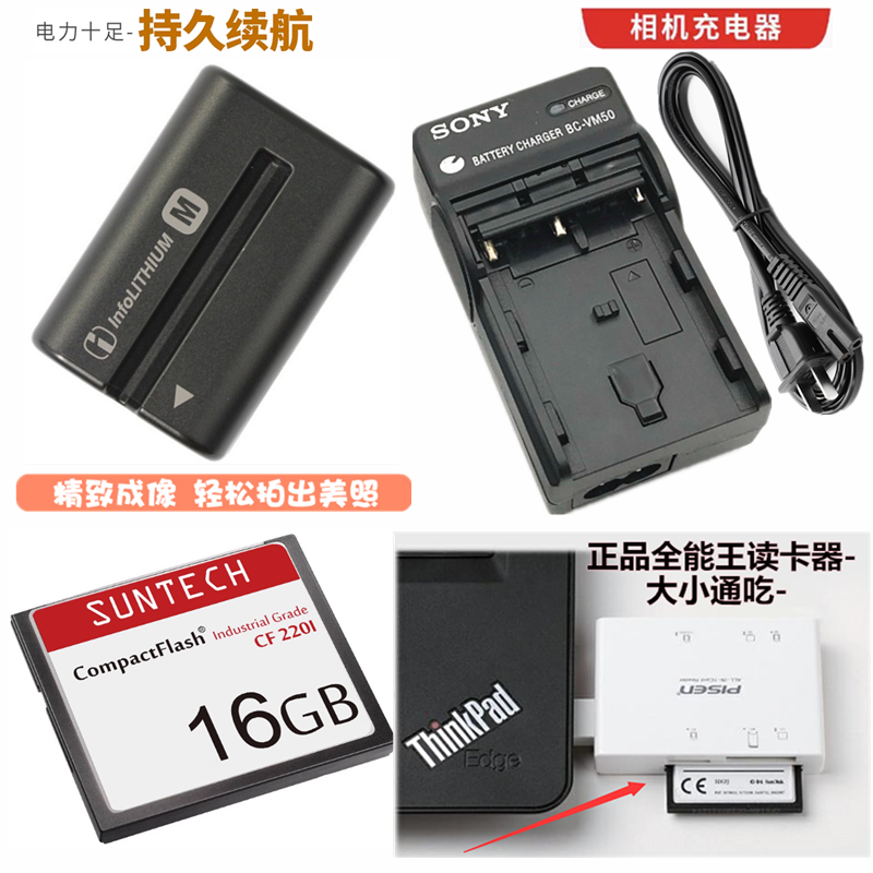 适用索尼DSLR-A700 A850 A900单反相机配件锂电池充电器16G内存卡