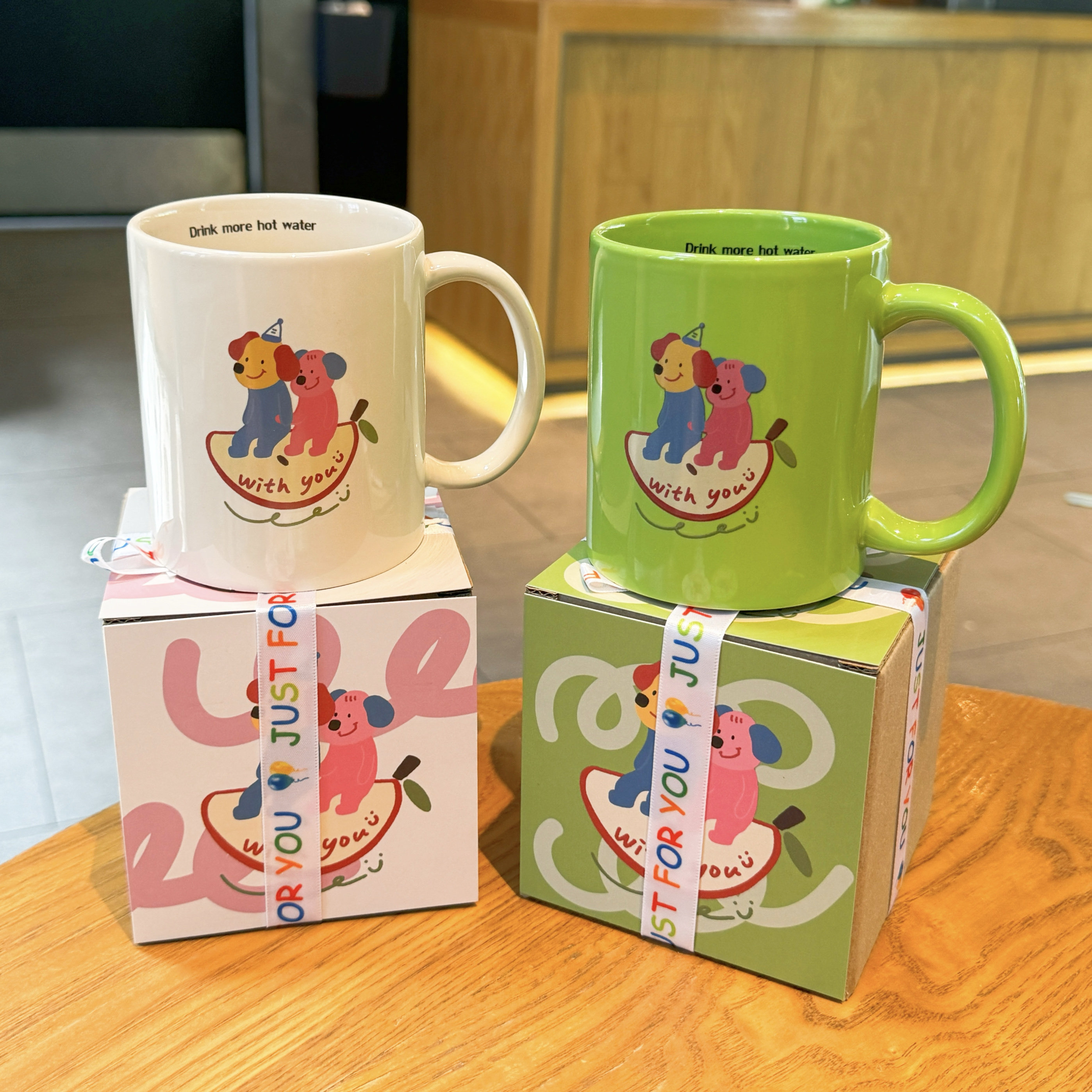 【波猫与浪兔】原创设计礼盒装苹果小狗陶瓷杯马克水杯送礼伴手礼,餐饮具,马克杯,淘宝优惠券,粉丝福利购,淘宝优惠卷