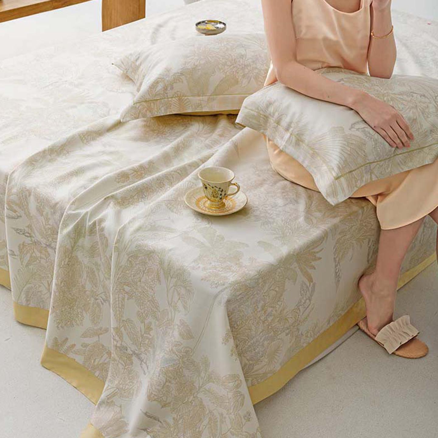 高端竹纤维凉席三件套夏季兰精天丝床单家用冰丝可水洗空调软席子