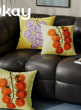 okay印染水果简约客厅抱枕套沙发抱枕靠垫办公室腰枕套床头靠背垫