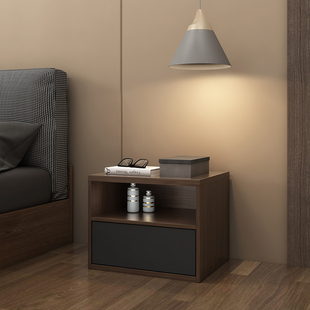 精选实木多层板简约现代床头柜胡桃木小户型收纳柜个性