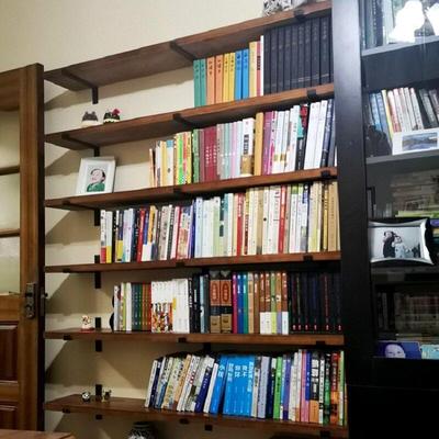 墙上壁挂实木置物架一字隔板复古层板书架客厅墙面厨房承重收纳架