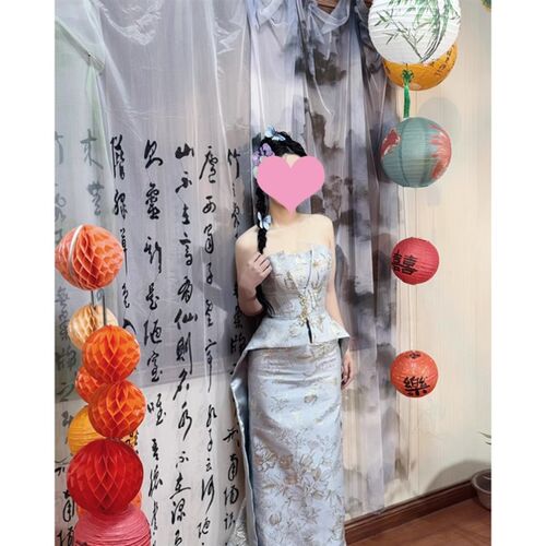 绿色渐变扎染纱幔网纱布料新中式古风婚庆背景装饰荷花节场景布置