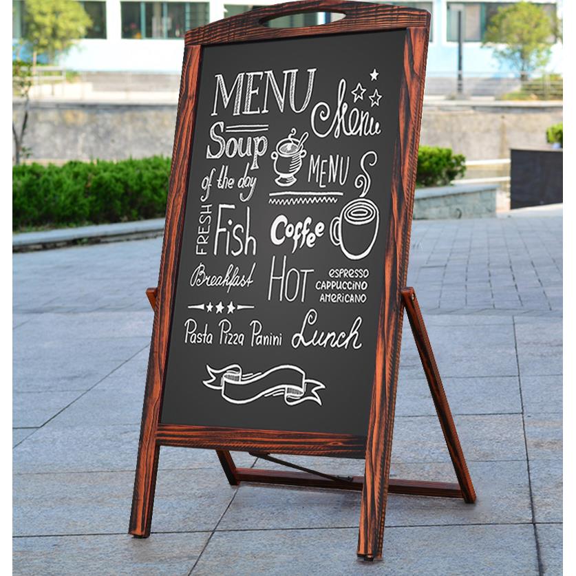 店铺黑板广告牌手绘咖啡奶茶菜单商用宣传展示板支架式双面无磁性