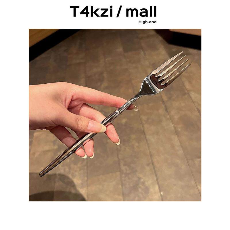 T4kzi德国  意面叉  S品级316不锈钢西餐叉厚柄沙拉叉水果叉子