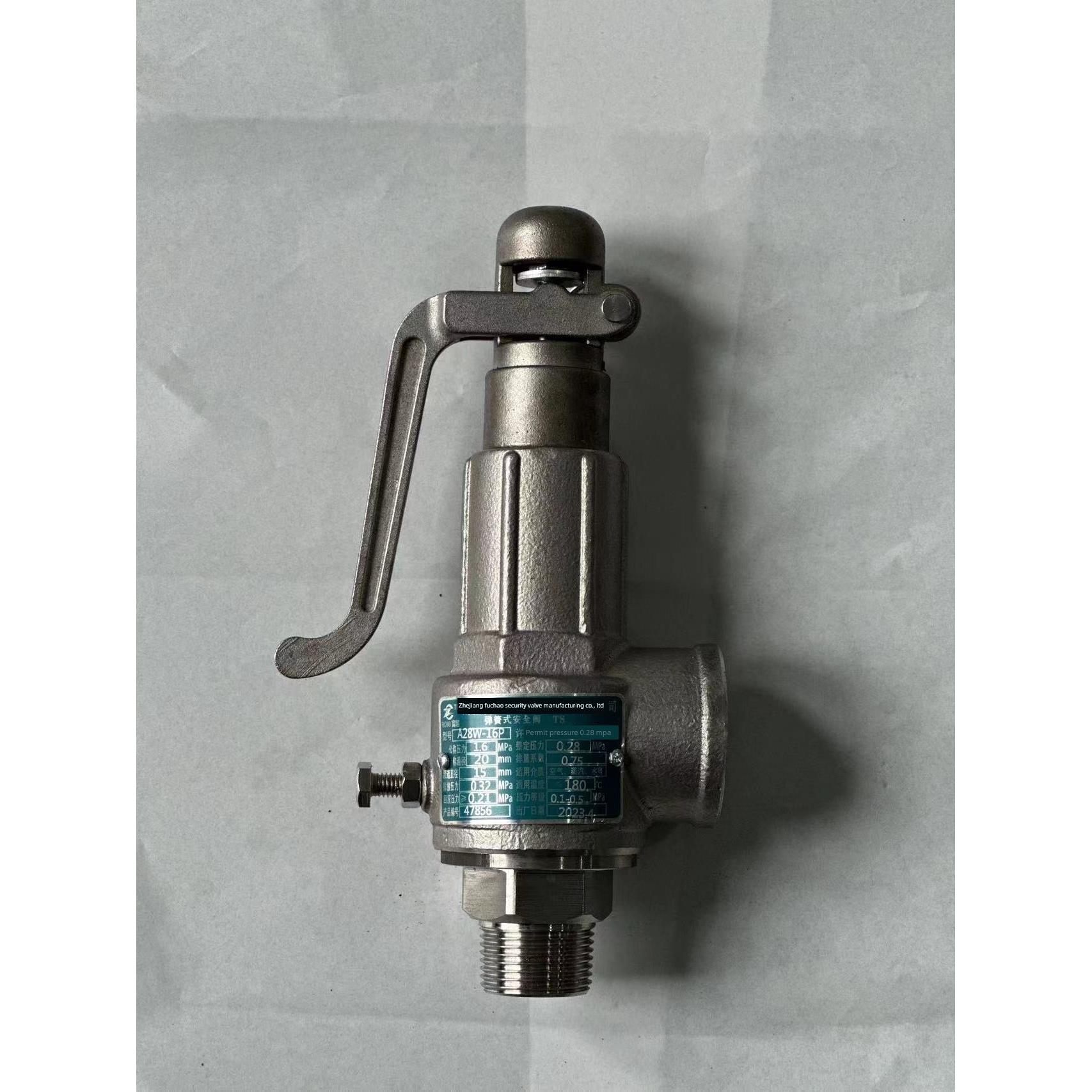 浙江富超304不锈钢安全阀A28W-16P全启式锅炉蒸汽储气罐泄压阀