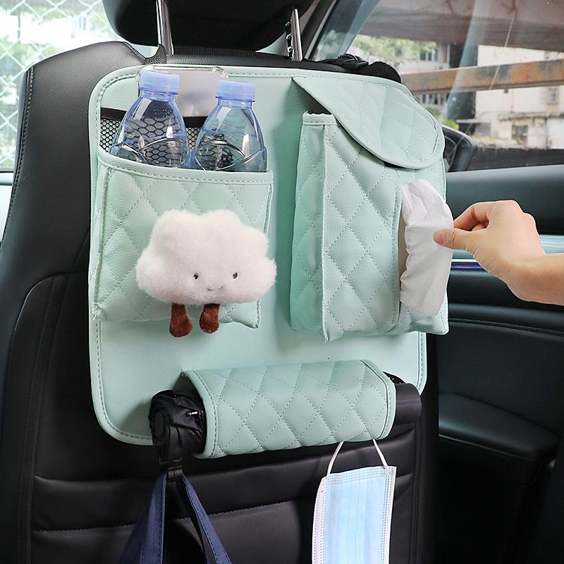 创意汽车车载纸巾盒挂袋车内座椅后背收纳置物袋架车上用抽纸盒女