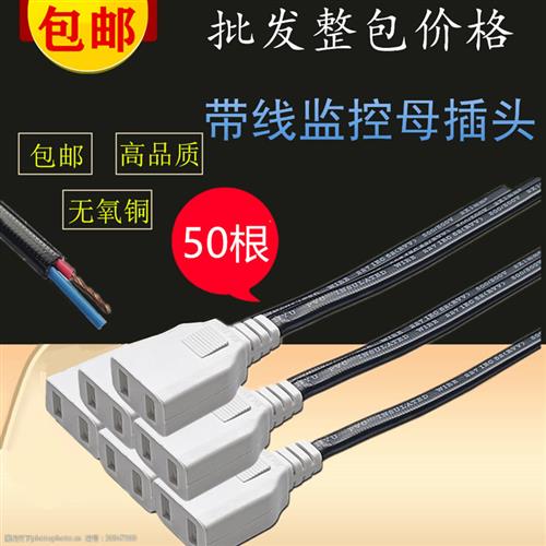 AC母头2孔电源母插头带线监控防水盒两脚公母插头220v电源延长线