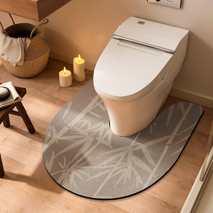 浴室马桶u型地垫卫生间厕所专用脚垫防滑硅藻泥吸水垫子脚踏地毯