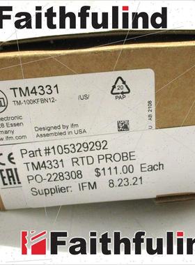 议价IFM TM4331 易福门接口温度传器 TM-100KFBN12- /US/