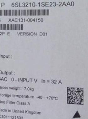 议价6SL3210-1SE23-2AA0西门子S120变频器功率模块6SL32101SE232A