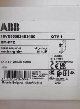 议价ABB相监视器 CMPFE, psha序CM-PFEe seq, 1 c/o-, 208-440VAC