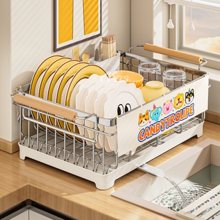 多巴胺沥水碗盘架304不锈钢碗碟收纳碗架沥水篮碗筷餐具厨房置物