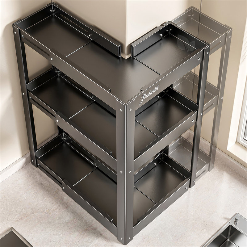 厨房可伸缩转角调料品置物架2026新款台面多功能拐角调味收纳放置