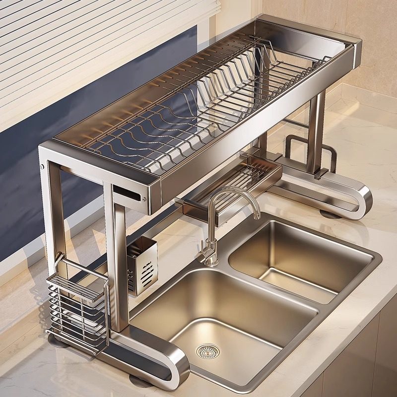 纳米枪灰不锈钢厨房水槽置物架洗碗槽碗碟收纳水池多功能沥水碗架,厨房/烹饪用具,水槽置物架,淘宝优惠券,粉丝福利购,淘宝优惠卷