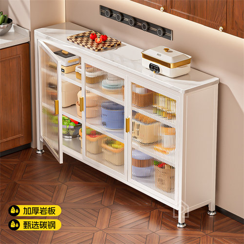餐边柜岩板厨房置物架极窄边柜子