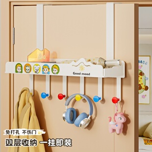 多巴胺门后收纳架卧室挂衣架入户门挂钩真空吸盘免打孔衣帽置物架