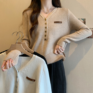 胖mm休闲上衣潮 大码 加绒加厚半开领长袖 毛衣女冬季 黑色打底针织衫