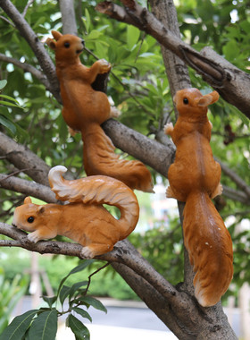 精选花园庭院装饰仿真小松鼠摆件树脂动物雕塑户外园林景观别墅