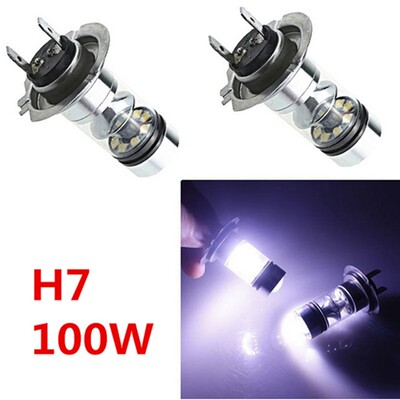 H4远光H7近光LED灯泡进口芯片100W汽车大灯带透镜12V24V通用