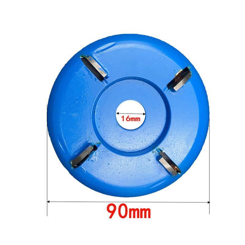 90mm用于铲刀盘雕刻工具弧形4齿铣刀木雕铣刀木工16mm孔径角磨机