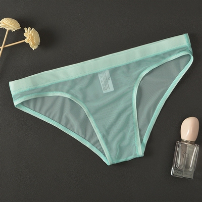 男士性感蕾丝网纱透明三角裤